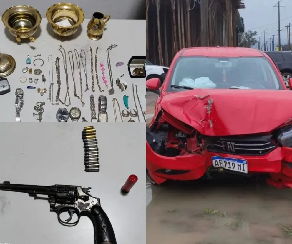 Salto: detuvieron a ladrones que huyeron a los tiros y chocaron tras robarle a un jubilado