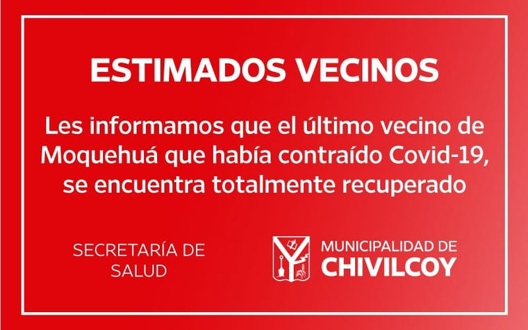 COVID 19: Chivilcoy no tiene ningún caso positivo, todos recuperados
