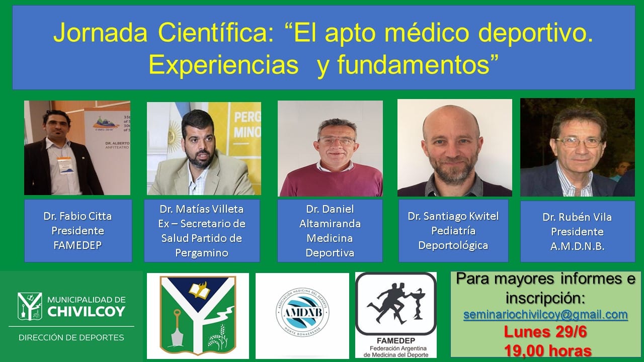 Jornada científica
“El apto médico deportivo - experiencias y fundamentos”