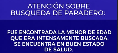 La menor fue hallada en La Matanza y ya se encuentra en Chivilcoy