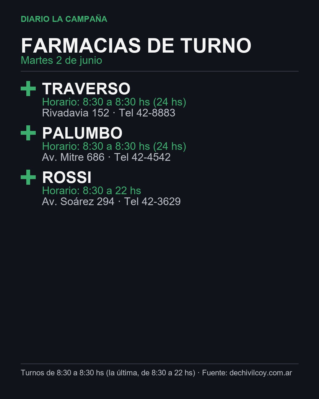 Martes 2 de junio