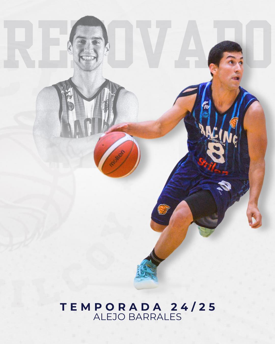 Diego Dambrosio, Alejo Barrales y Elías Beguerie, las primeras confirmaciones de Racing Club para la próxima Liga Argentina de Básquet