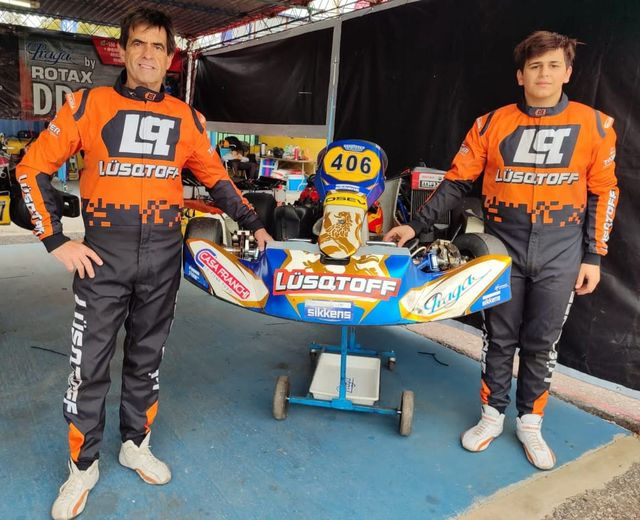 Bruno y Eduardo Viglietti en la segunda fecha de la Copa Rotax de Uruguay