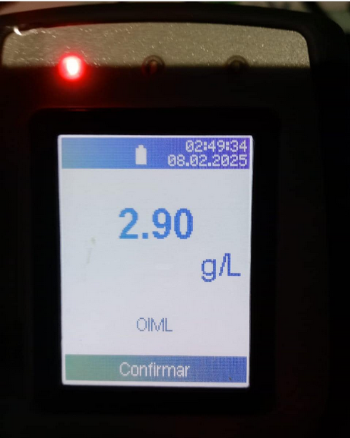 Los test de alcoholemias en la ciudad continúan arrojando valores altos: a un conductor se le detectó 2.90 gramos de alcohol por litro de sangre.