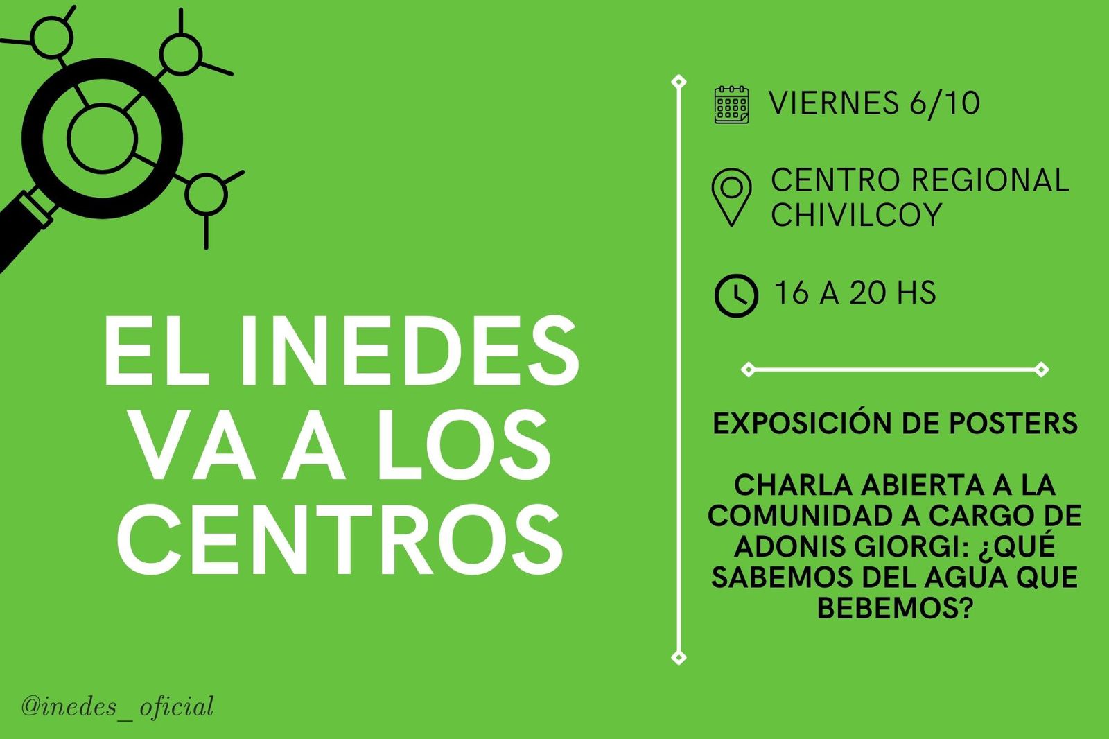 ¿Qué sabemos sobre el agua que bebemos?, en el Centro Regional Chivilcoy