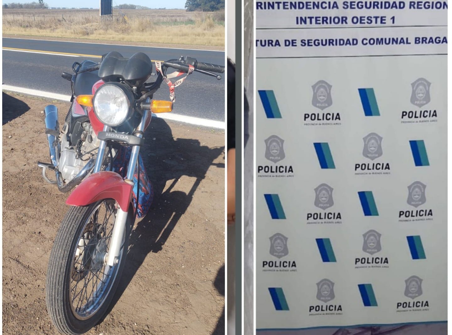 Robó una moto y lo atraparon en ruta 5 a metros del cruce con la 46