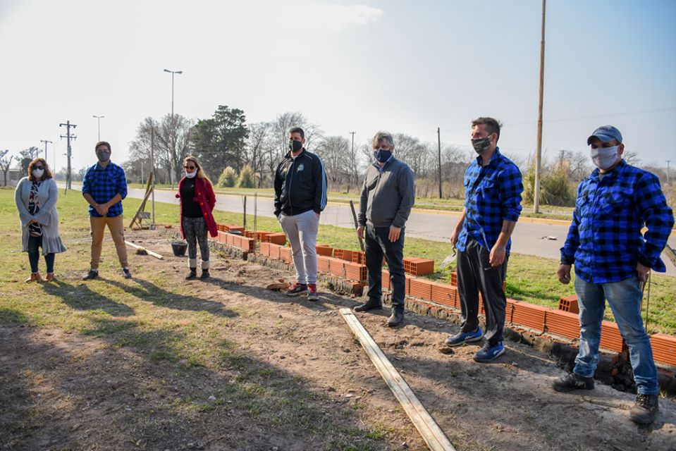 El Club Nuevo Rivadavia donde se está construyendo el muro perimetral