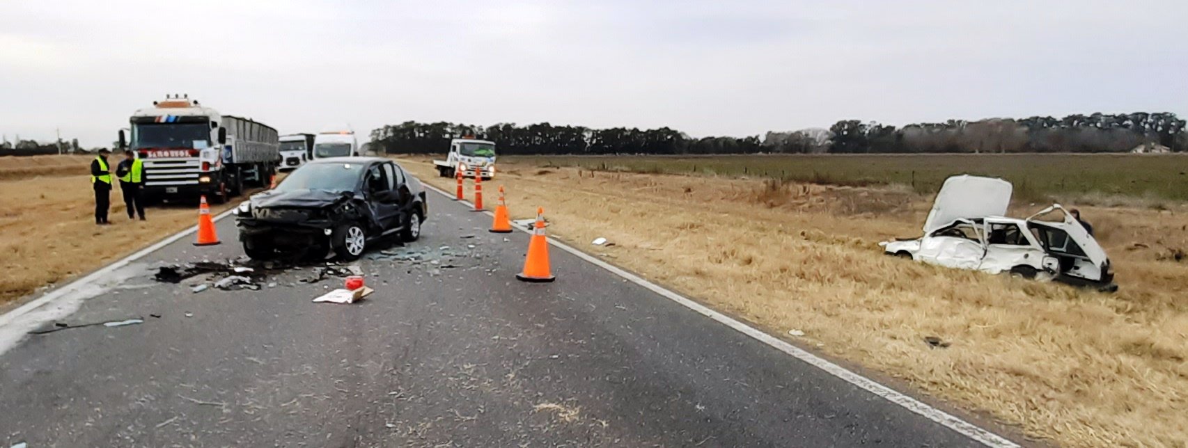 Un herido grave es el saldo de una colisión entre dos automóviles en la Ruta Nacional Nº 5