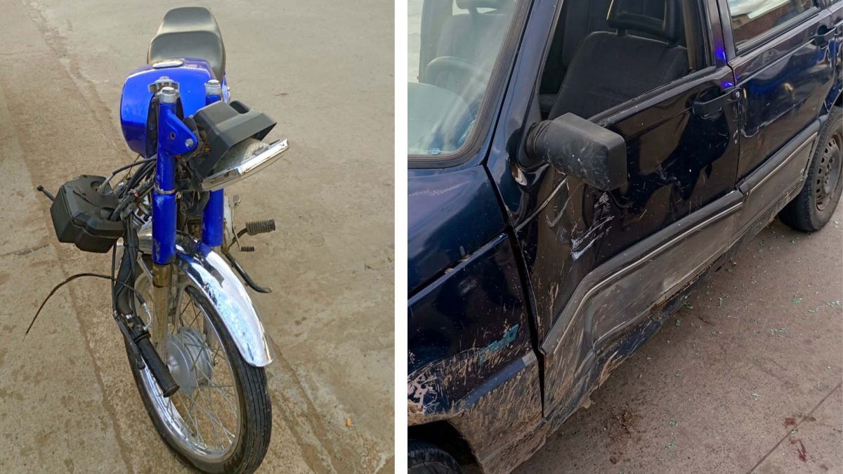 Bragado: choque entre un auto y una moto dejó un herido leve en el barrio El Complejo