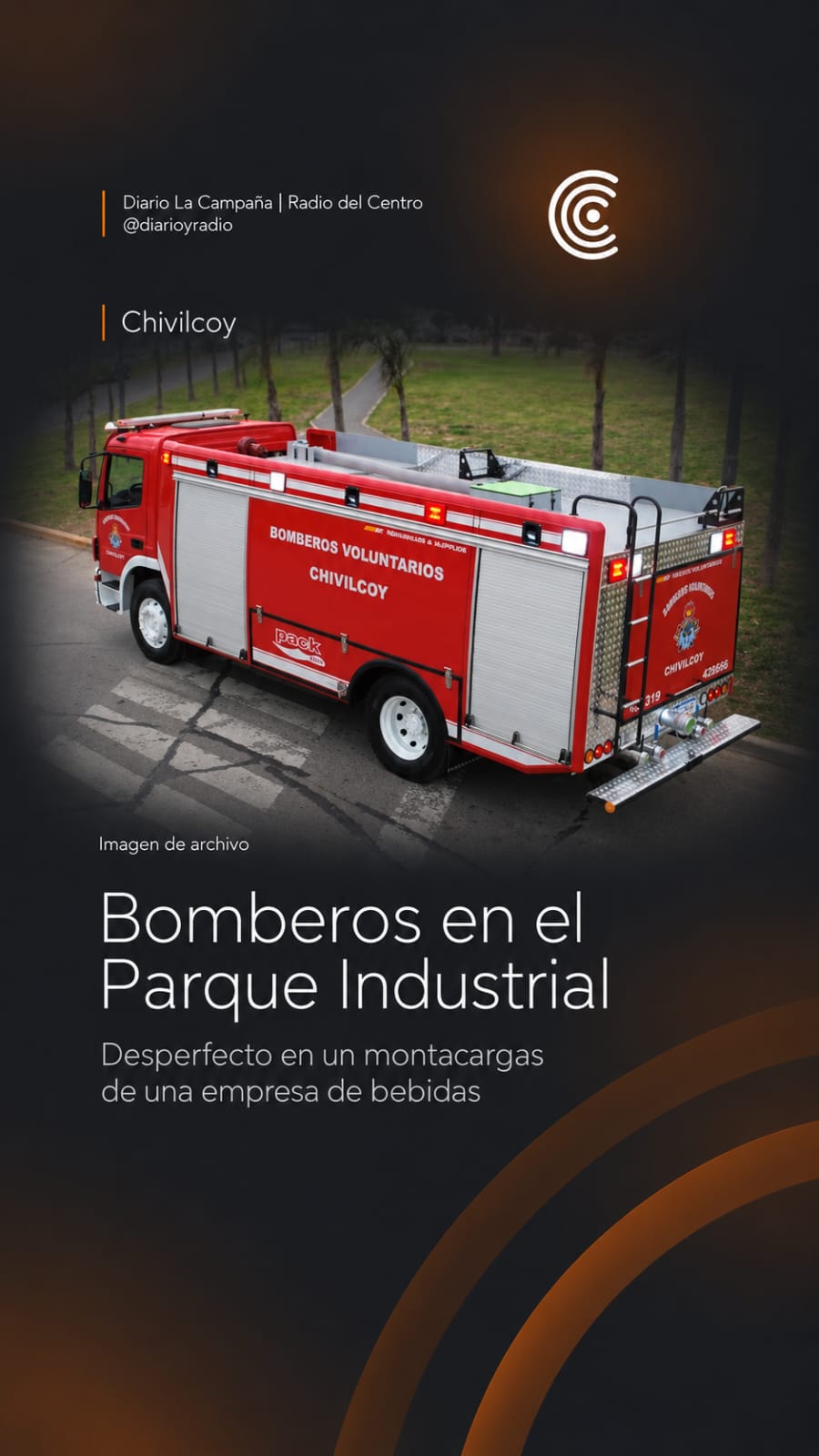 Bomberos acudieron al Parque Industrial por un desperfecto en un montacargas
