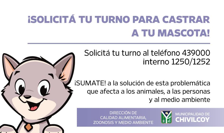 Pueden solicitar turnos las personas interesadas en castrar a sus mascotas