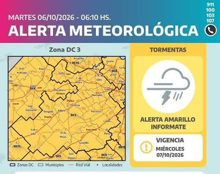 Alerta meteorológico: prevén fuertes tormentas, ráfagas y caída de granizo en la región
