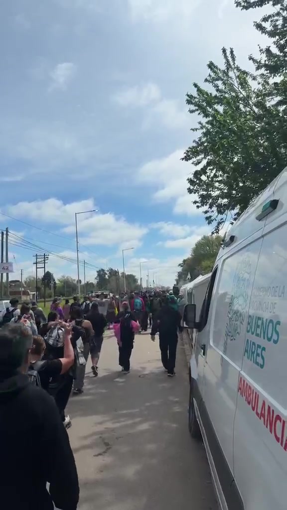 Una ambulancia del SIES local cubrió la peregrinación a Luján