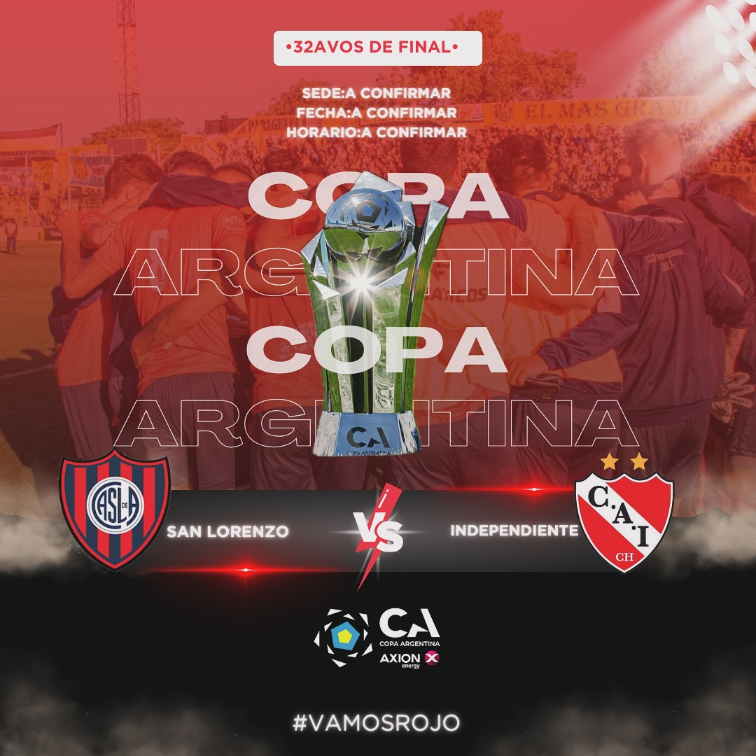 San Lorenzo tendrá un rival inédito para el debut en la Copa Argentina: Independiente de Chivilcoy.