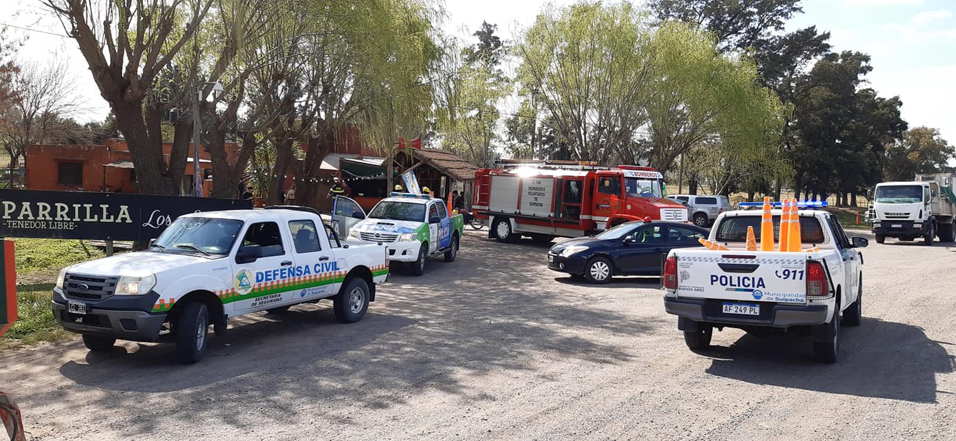 Incendio en una vivienda de la Ruta Nacional N° 5