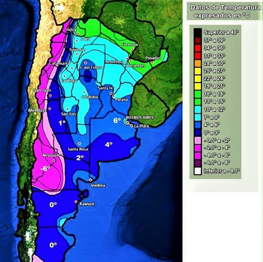 El SMN alerta por una ola polar que golpeará Buenos Aires con temperaturas en Chivilcoy que estarían entre los 4° y 6°