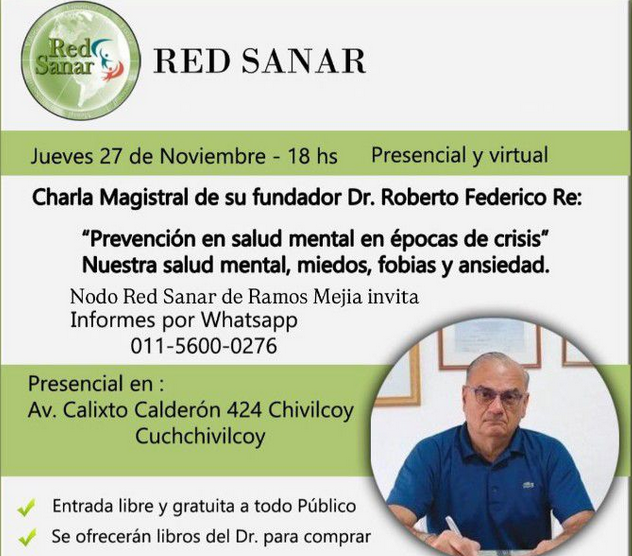 Charla del Dr. Roberto Federico Re en el CUCH: “Prevención en salud mental en épocas de crisis"