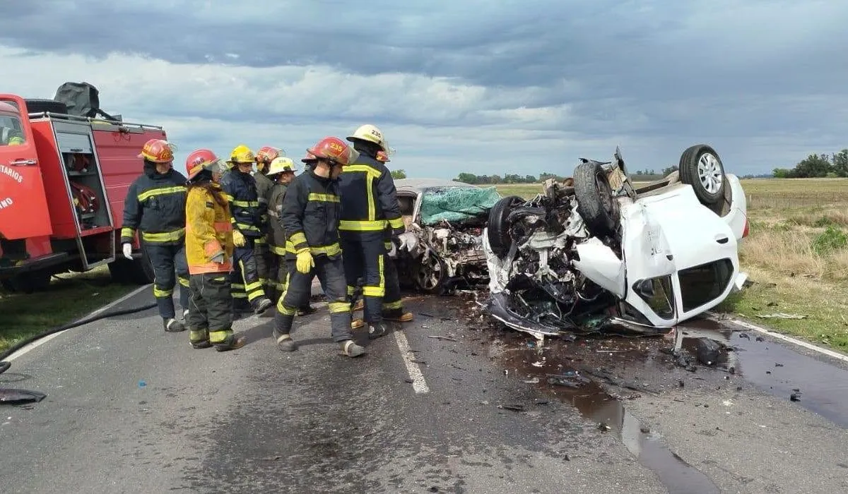 Bolívar: cuatro muertos tras un violento choque frontal en la Ruta 65