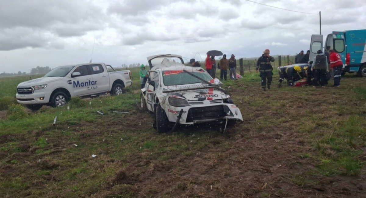 Impactante vuelco en el Rally de Chivilcoy: el piloto mercedino Luis Zuffo debió ser trasladado al Hospital Austral