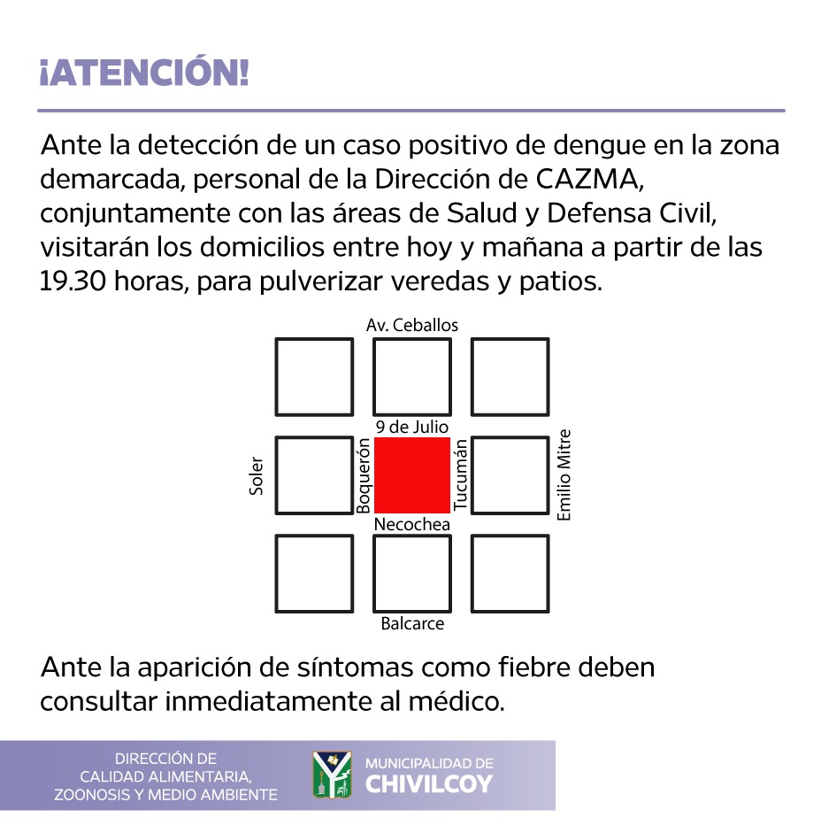 Detectaron un caso de dengue en Chivilcoy