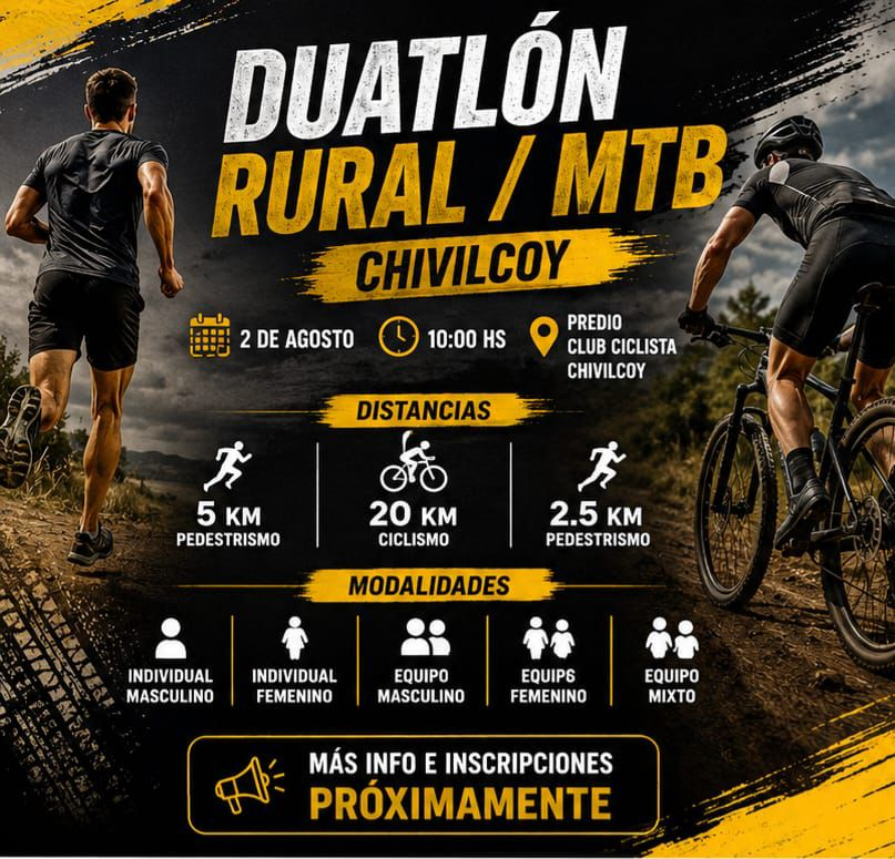 Chivilcoy se prepara para un gran Duatlón Rural y MTB en el Club Ciclista