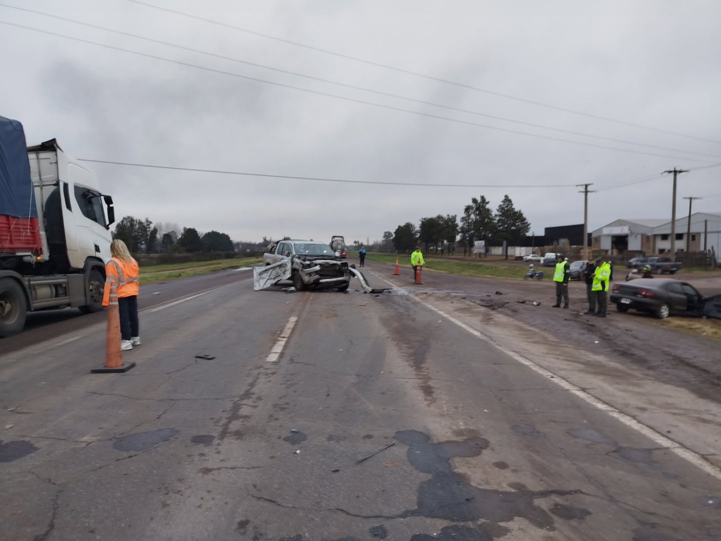 Violenta colisión vehicular sobre la Ruta Nacional Nº 5