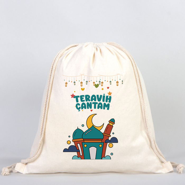 Baskılı Ham Bez Sırt Çantası Ürün Kodu: 142