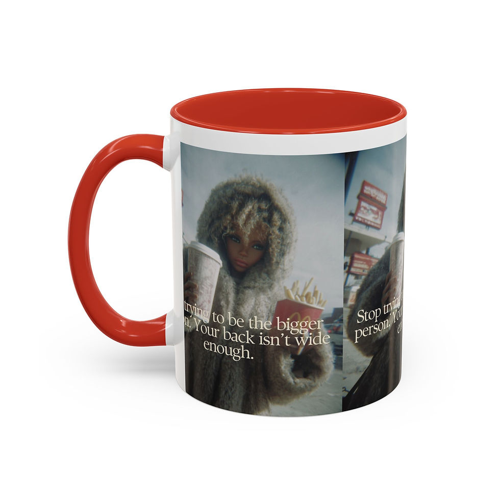 Thumbnail: Wide Back  Figure with Coffee Mug Accent Mug | 11oz or 15oz
