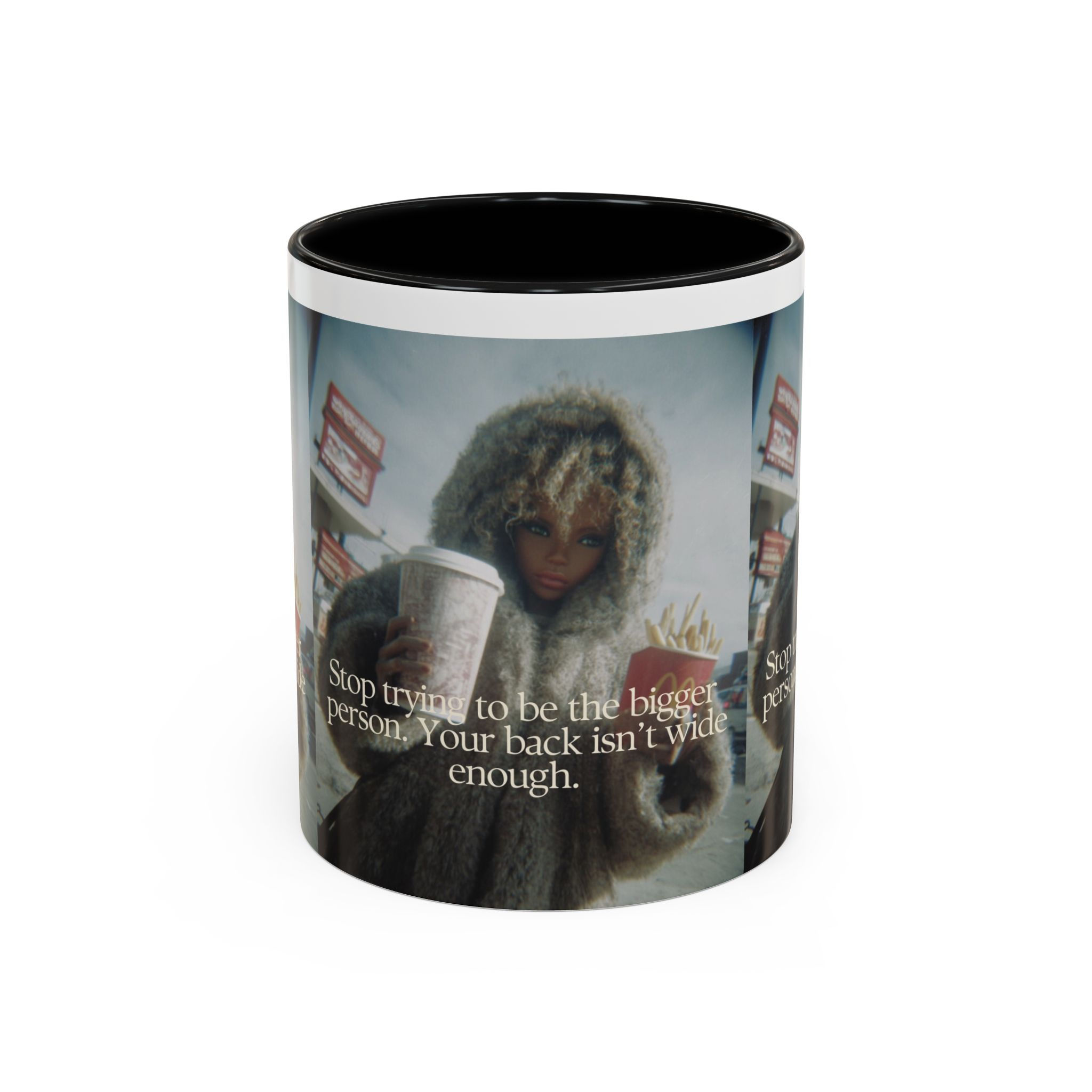 Wide Back  Figure with Coffee Mug Accent Mug | 11oz or 15oz