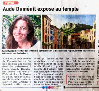 AOUT 2021, LA PRESSE EN PARLE DANS LE DAUPHINE LIBÉRÉ ET LE CRESTOIS