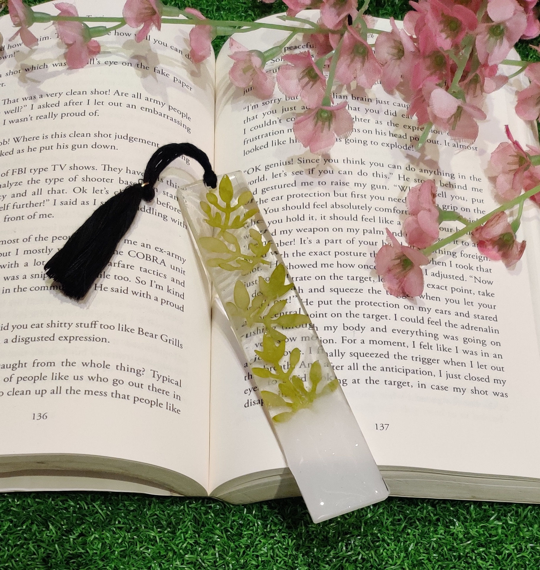 Resin Bookmark- Leafy desire