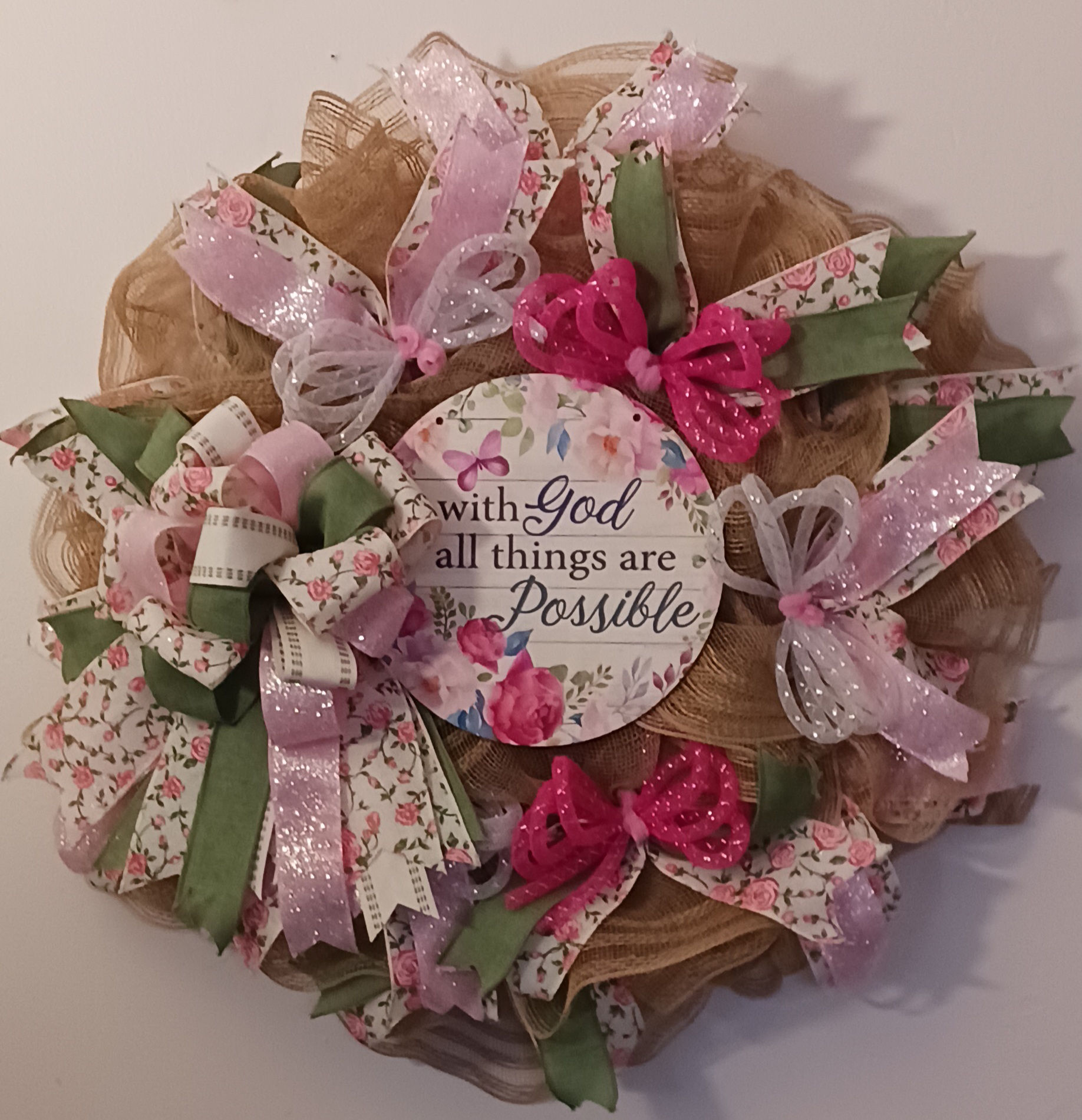 With God, All Things Are Possible Faith Wreath