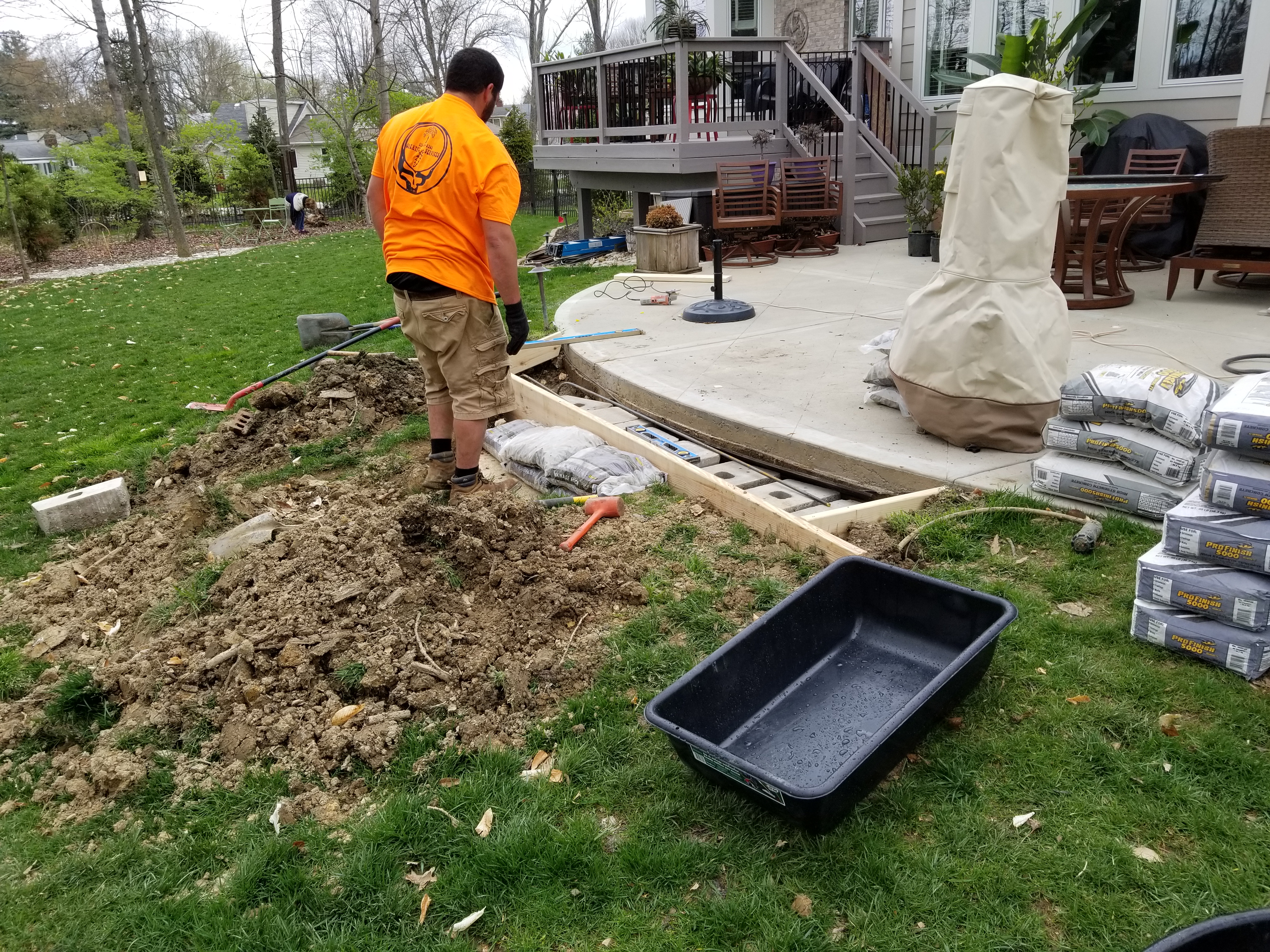 Fireplace pad and Paver Overlay