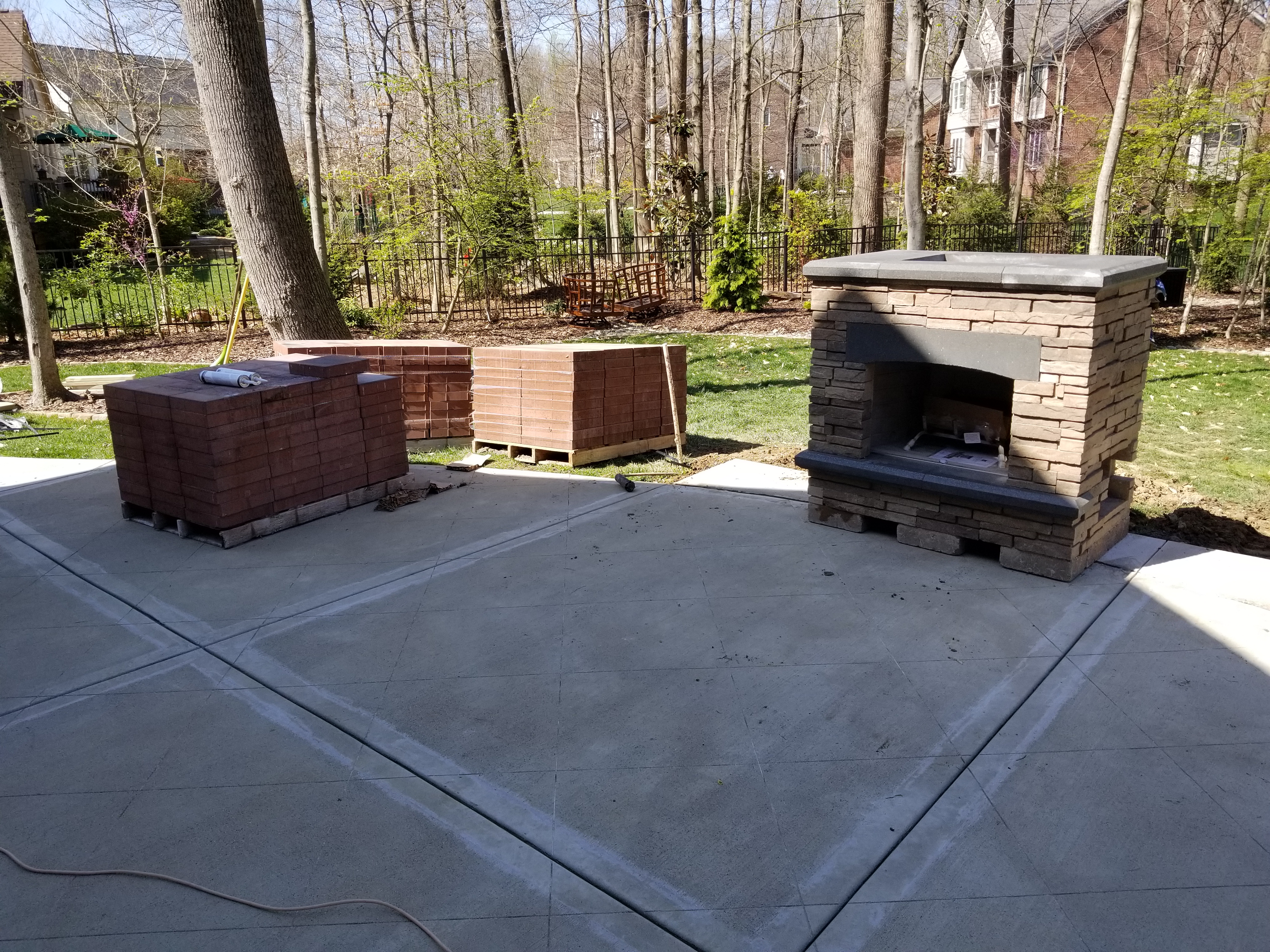 Concrete Overlay and Fireplace Install
