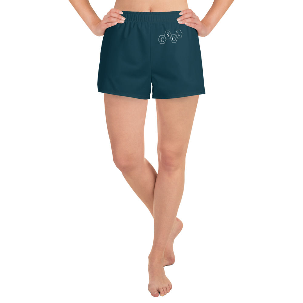 CSOL Women's Athletic Short Shorts- Blue Whale