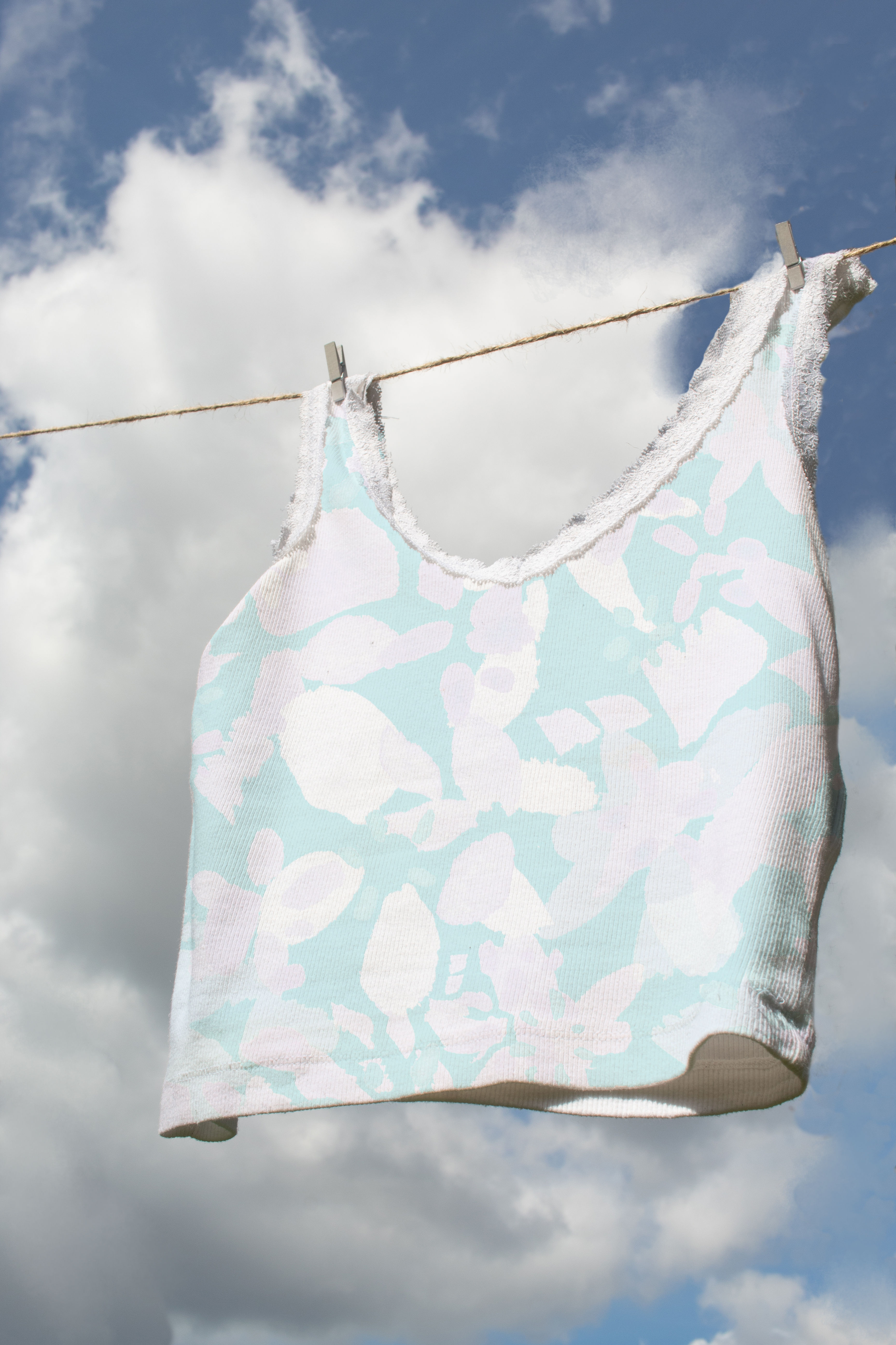 Pink & Blue Floral Tank Top