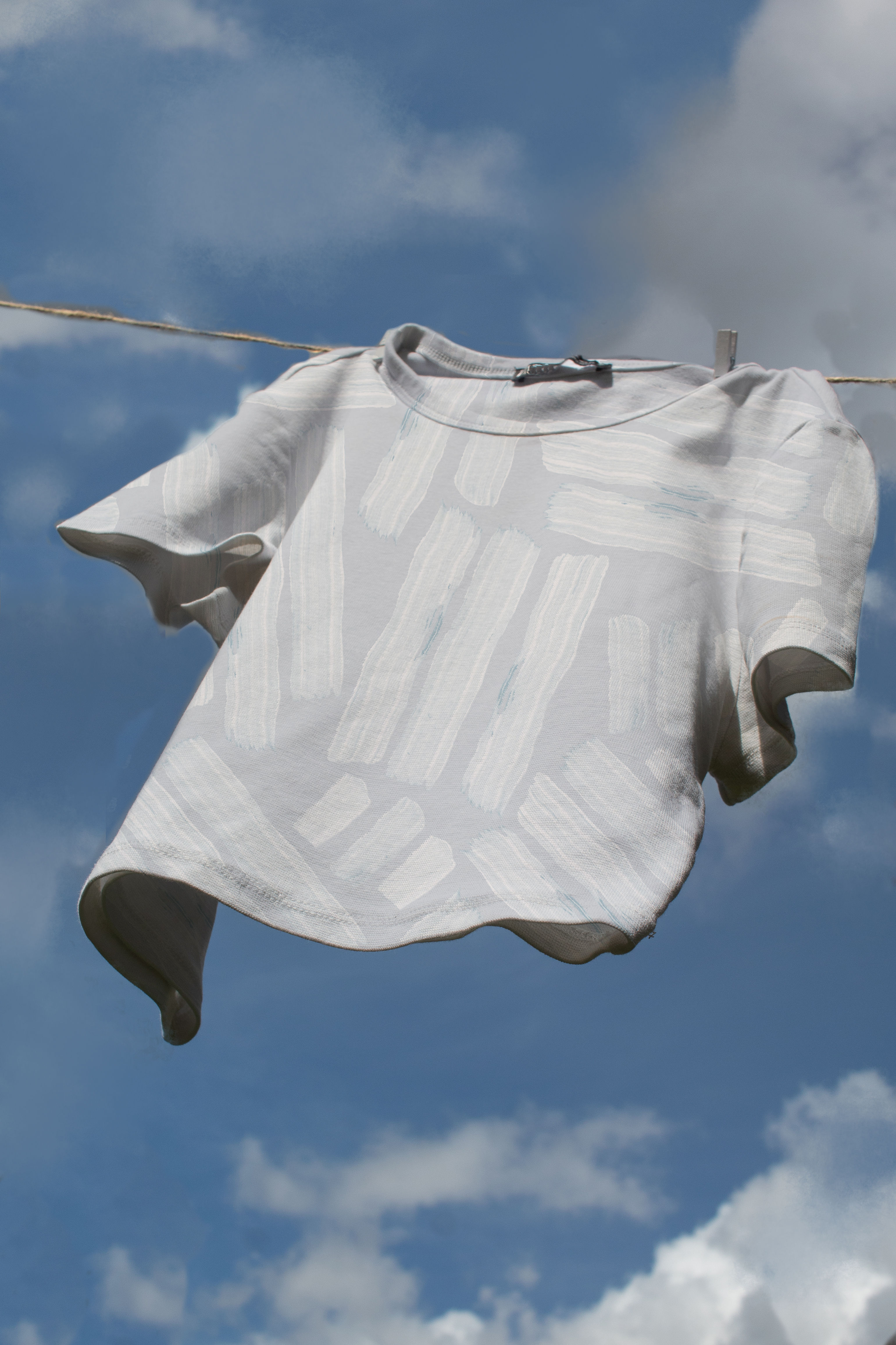 Diagonal Striped Cropped T-Shirt