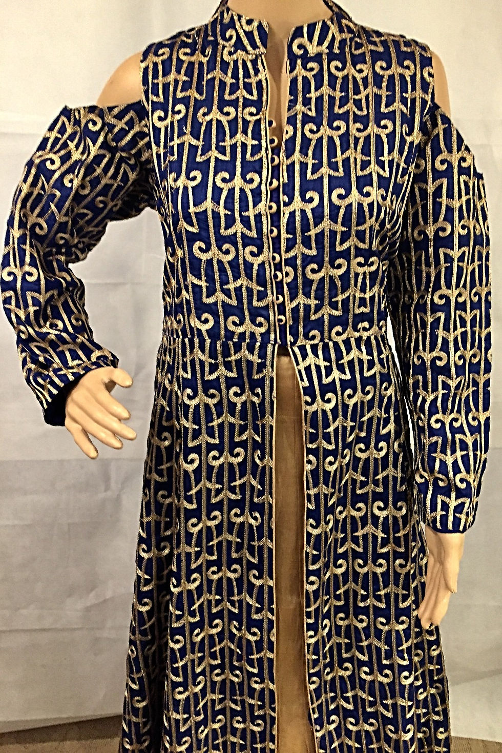 Thumbnail: Party wear Kurta style lehenga set - Navy Blue