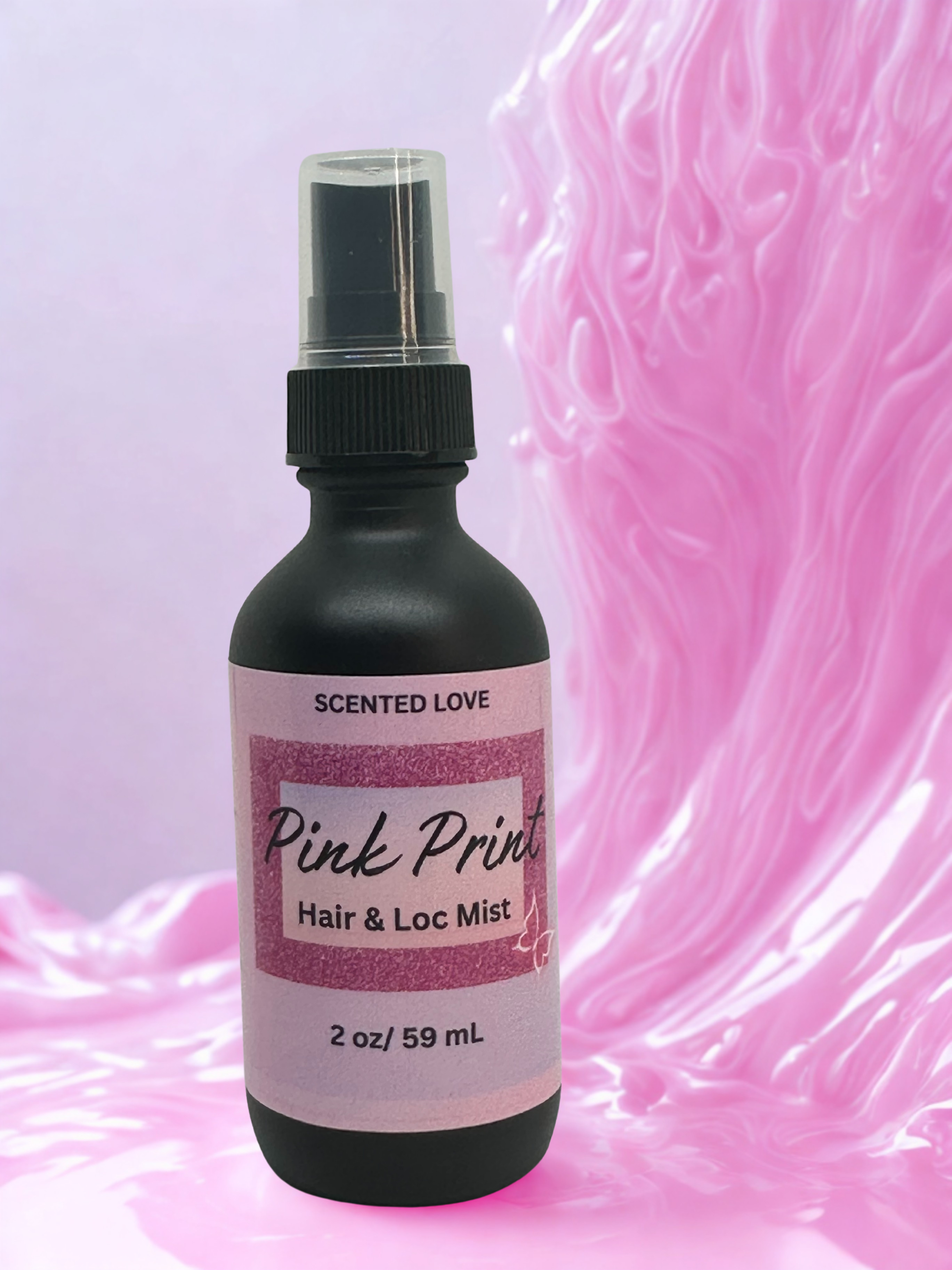 Pink Print Hair & Loc Fragrance Mist 2 oz. Bottle