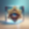 Generate a mystical image for my website cover, with the third eye inside a glass cube.jpg