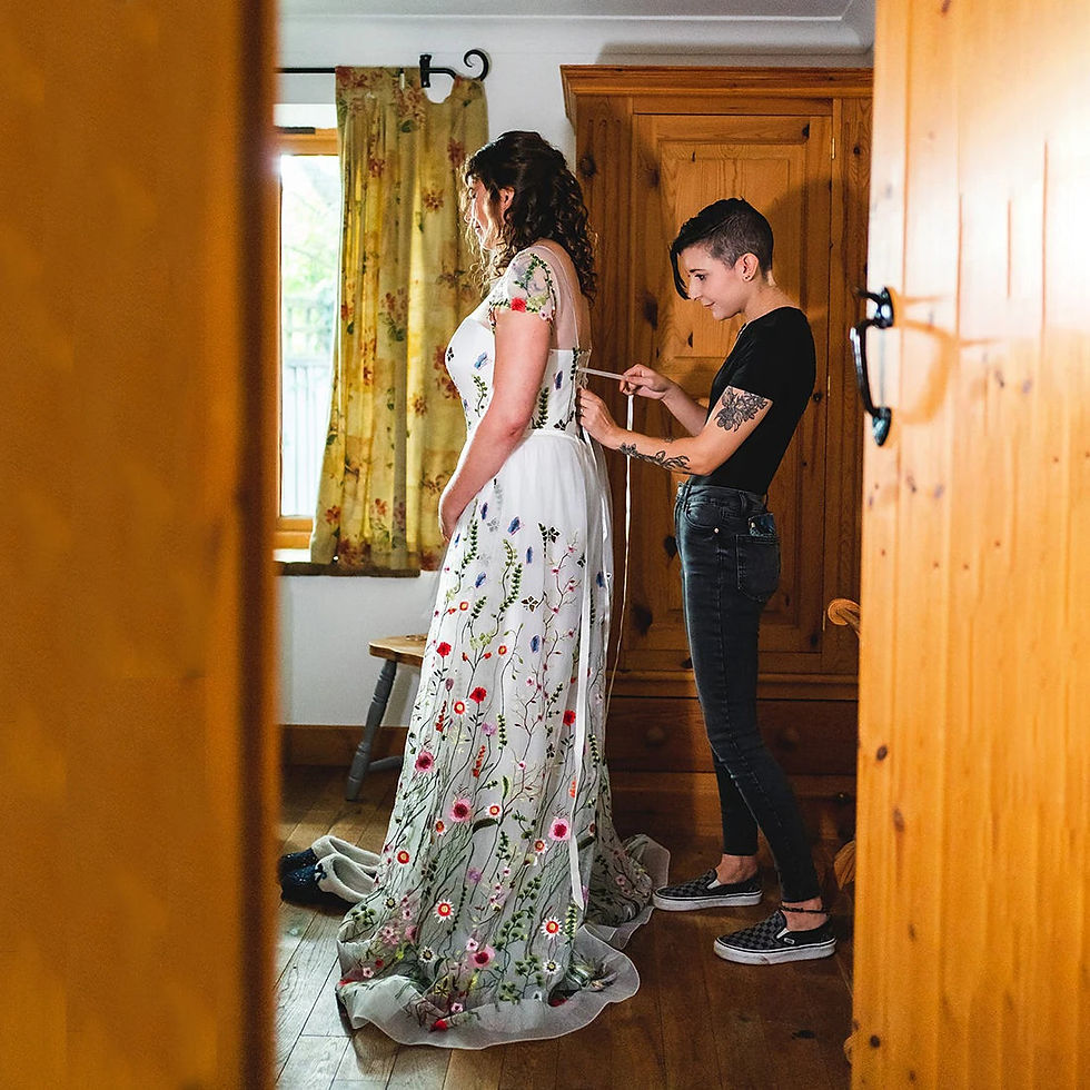 Thumbnail: Sweetheart Embroidered Wildflower Wedding Dress with Cap Sleeves and Lace-Up Cor