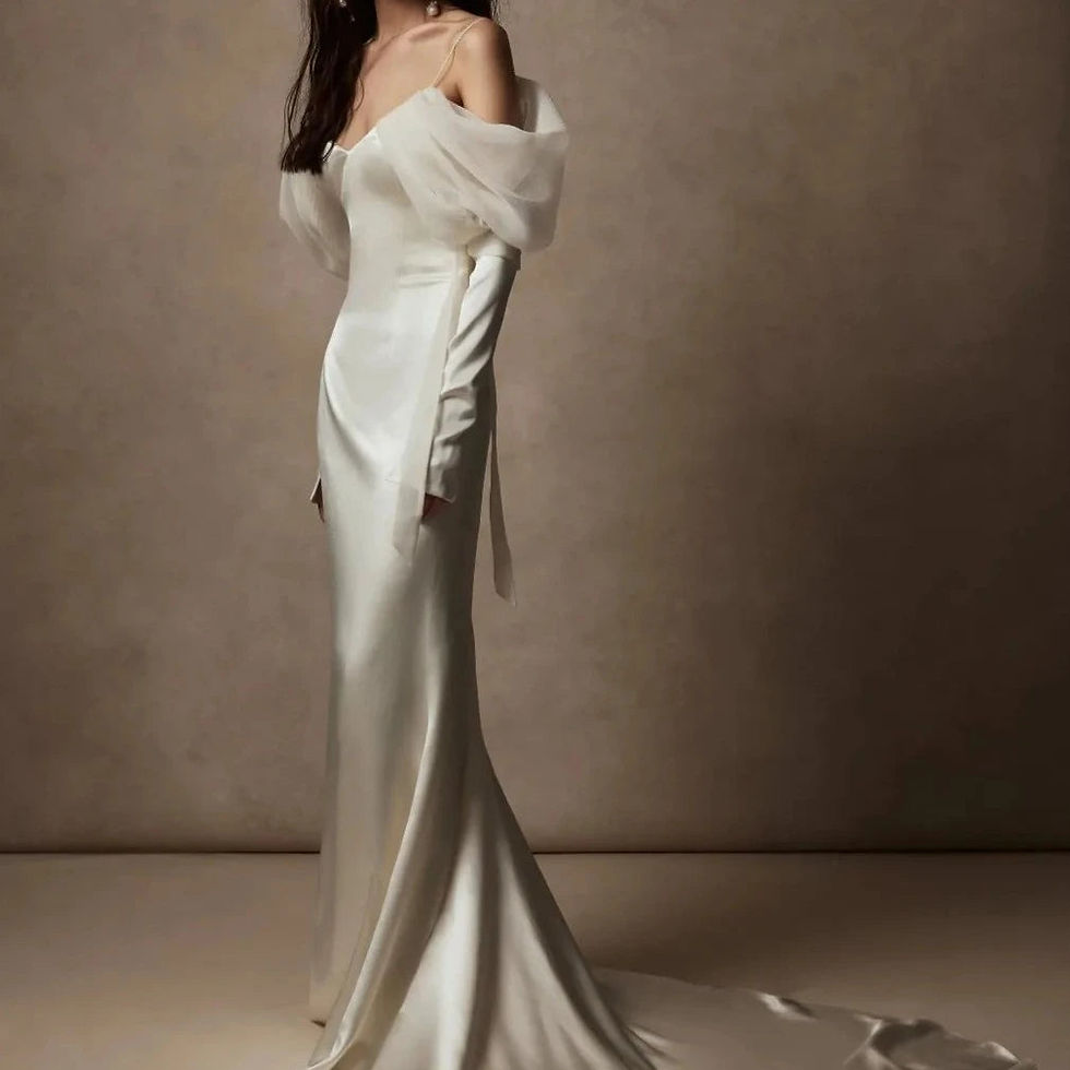 Thumbnail: V-Neck Mermaid Wedding Dress with Spaghetti Straps