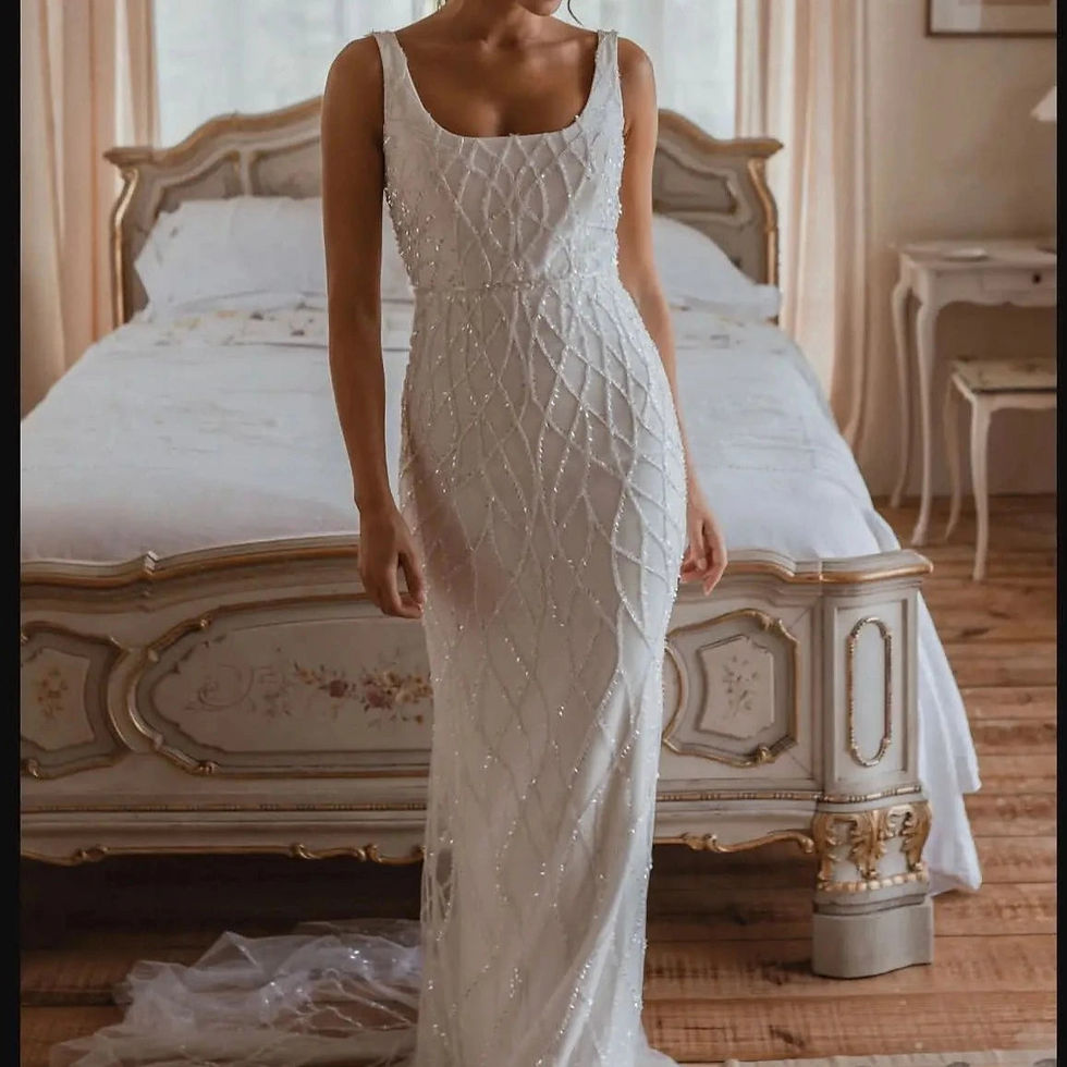Thumbnail: Elegant Boho Mermaid Wedding Dress | Luxury Beach Bridal Gown with Beaded Tulle 