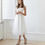 Thumbnail: Simple Sweetheart Spandex A-Line Mid-Calf Wedding Dress with Bow Detail