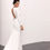 Thumbnail: Chic Mermaid Satin Wedding Dress with Square Collar and Long Sleeves | Elegant B