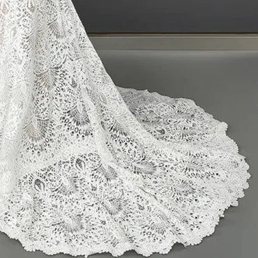 Thumbnail: Elegant Illusion High Neck Mermaid Wedding Dress with Lace Appliques and Full Sl