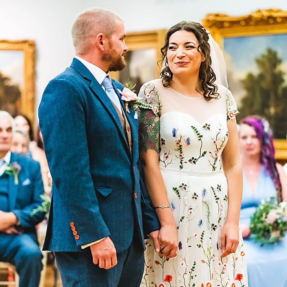 Thumbnail: Sweetheart Embroidered Wildflower Wedding Dress with Cap Sleeves and Lace-Up Cor