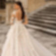 Thumbnail: Elegant V-Neck A-Line Lace Wedding Dress – Half Sleeves, Sexy Button Back, Cha