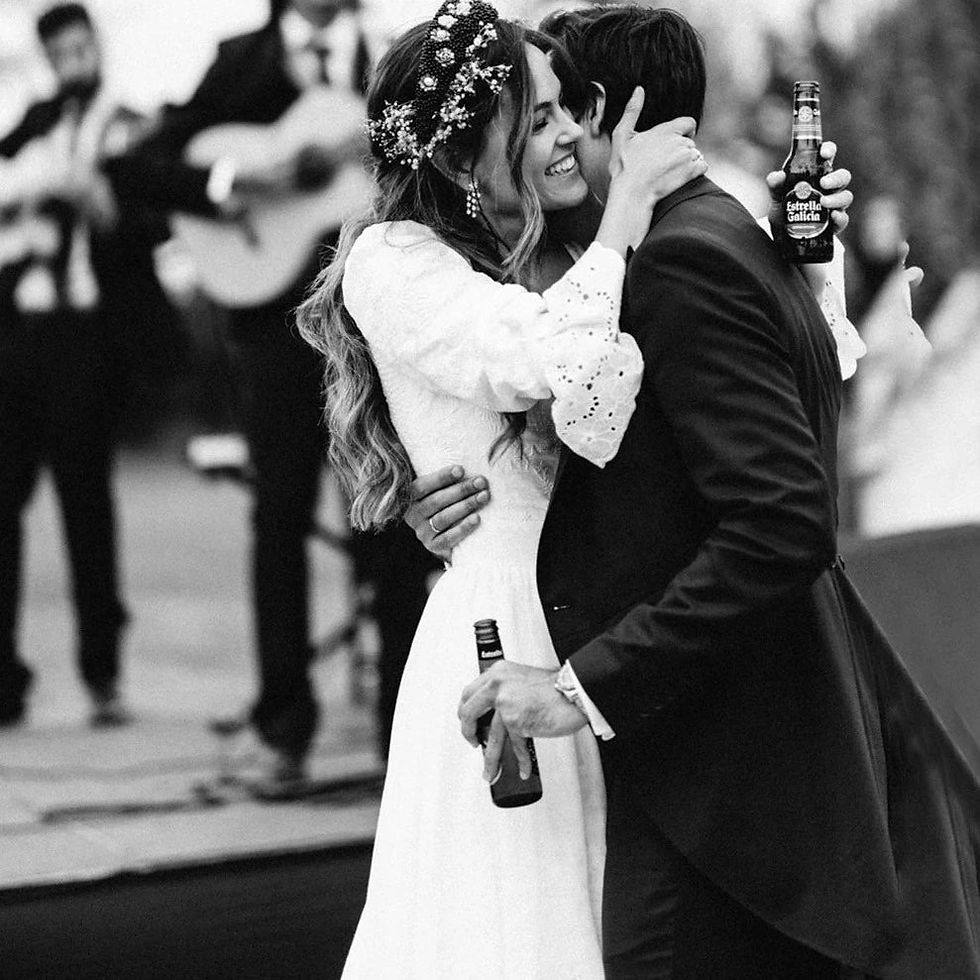 Thumbnail: Rustic Lace Bridal Gown with Flare Sleeves and Cutout Details | Vintage A-Line W