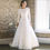 Thumbnail: Elegant Modest A-Line Wedding Dress – Lace Appliques, O-Neck, Full Sleeves, Sw